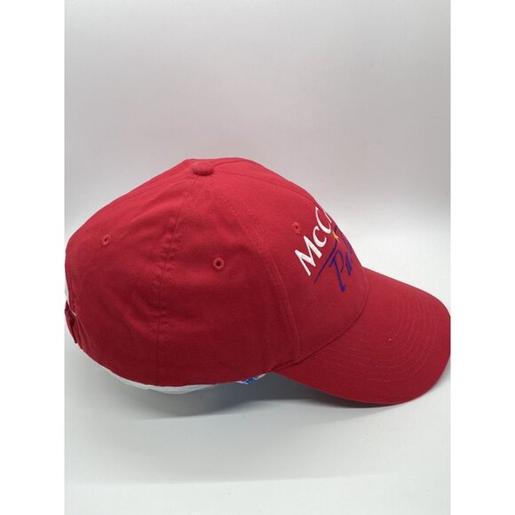 McCain Palin 2008 Red Adjustable Adult Baseball Cap Hat Hook-Loop Election GOP - Picture 10 of 16